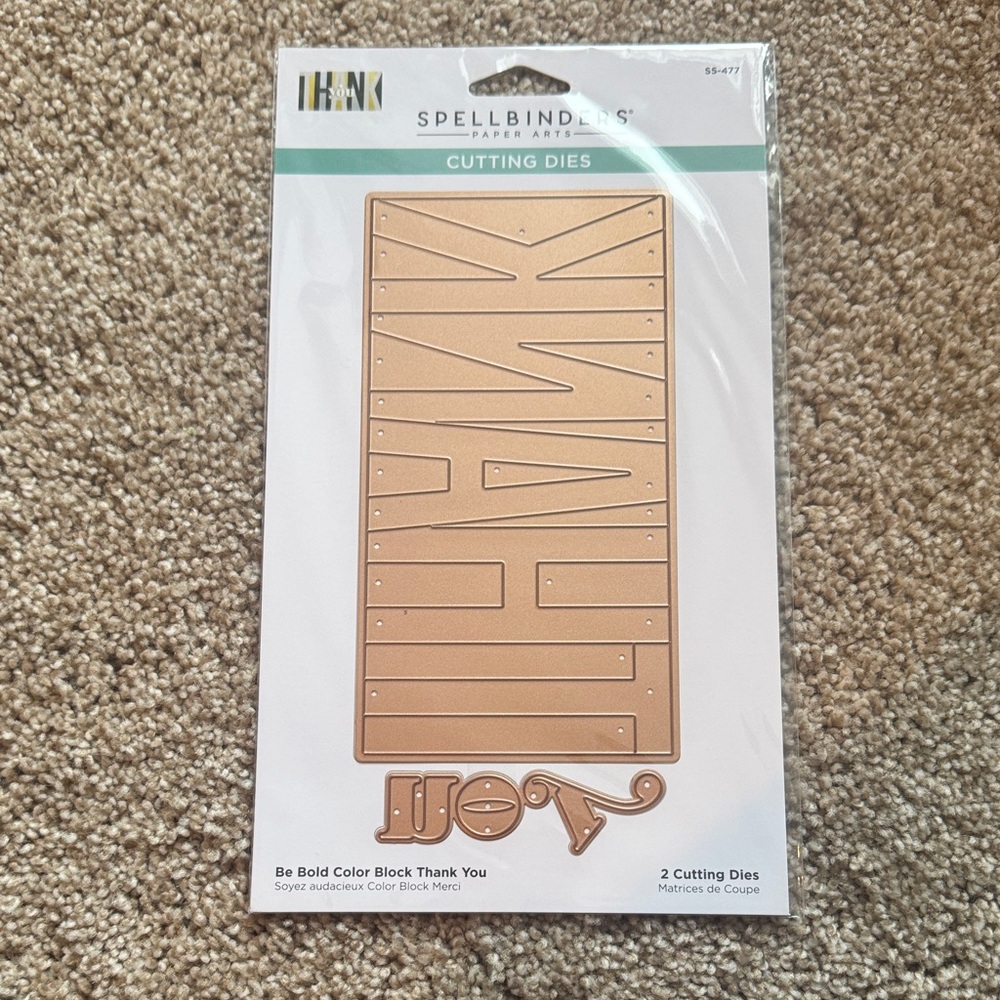 Spellbinders Be Bold Color Block Thank You Cutting Dies